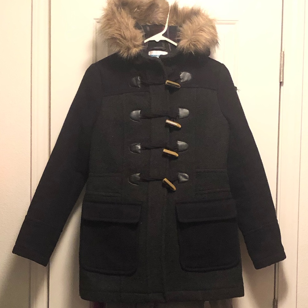 NWOT Pim + Larkin M stadium wool faux fur coat